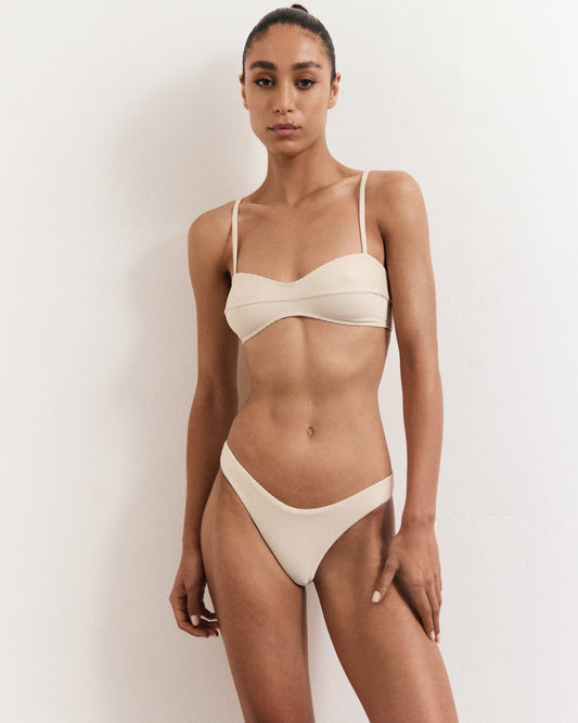 Bandeau + 90's Bottom w/ Texture - Bikini Set